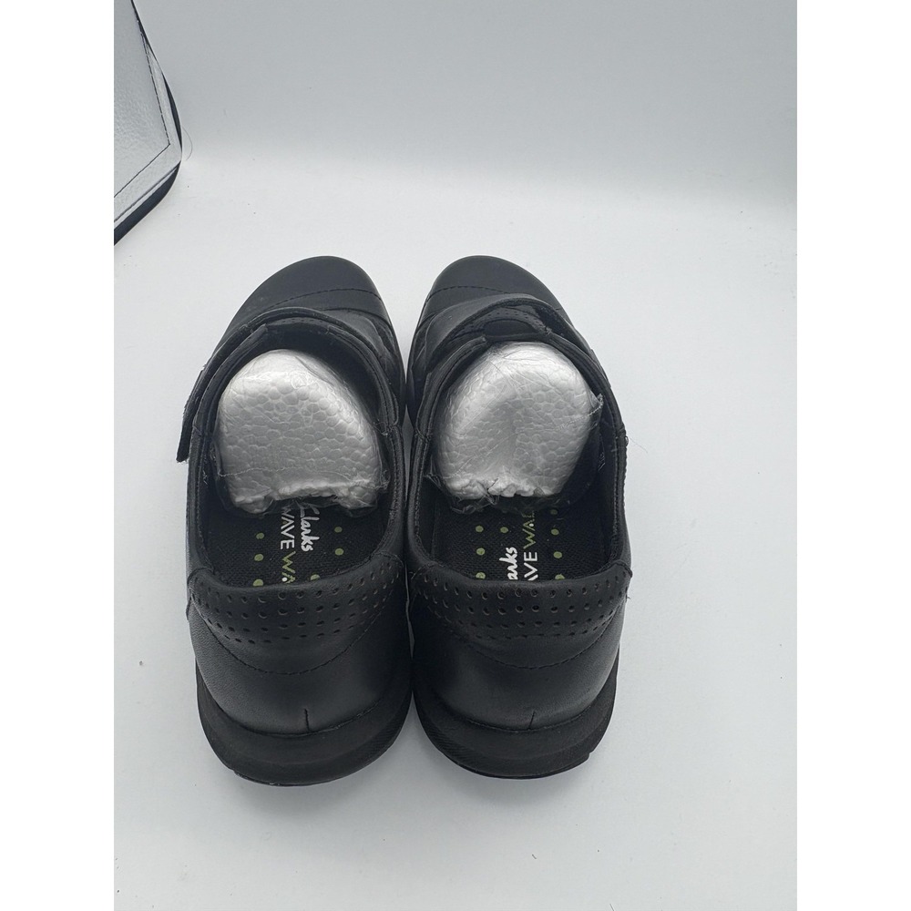 Clarks Shoes Womens Size 5.5 Black Leather Wave Walk Mary Jane Flats Comfort - Picture 2 of 6